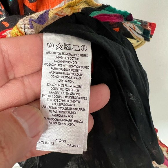 French Connection Dress Size 8 Open Back Halter Deep V Neck Floral Multicolor - Picture 4 of 7